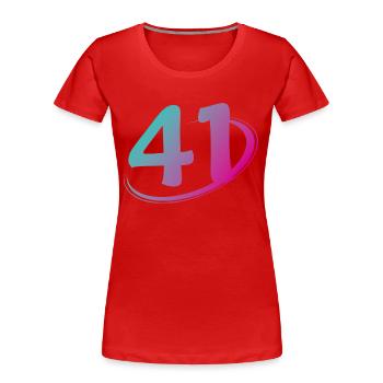 Numéro 41 multicolore - T-shirt bio Premium Femme - rouge - Devant - Mia (176cm)