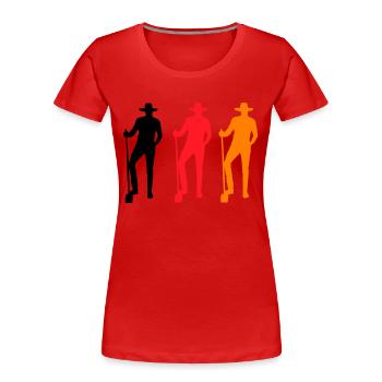 farmer farbig - Frauen Premium Bio T-Shirt - Rot - Vorne - Mia (176cm)