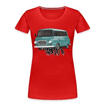 Barkas B1000 // Illustration - Frauen Premium Bio T-Shirt - Rot - Vorne - Mia (176cm)