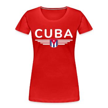 Un design cubain élégant pour les fans - T-shirt bio Premium Femme - rouge - Devant - Mia (176cm)
