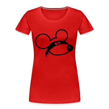 Mouse Evil Robber Ninja Raid Thief Cloth Eyes - Women's Premium Organic T-Shirt - red - Front - Mia (176cm)