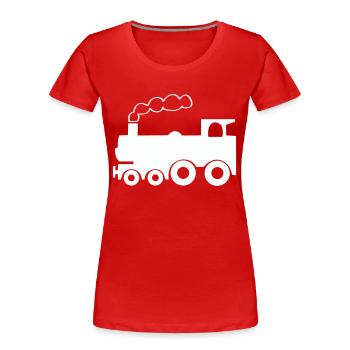 Lokomotive - Frauen Premium Bio T-Shirt - Rot - Vorne - Mia (176cm)