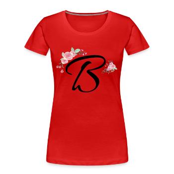 Buchstabe b Blumen - Frauen Premium Bio T-Shirt - Rot - Vorne - Mia (176cm)