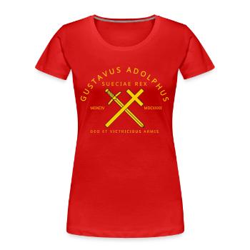 Gustav Adolf - Frauen Premium Bio T-Shirt - Rot - Vorne - Mia (176cm)