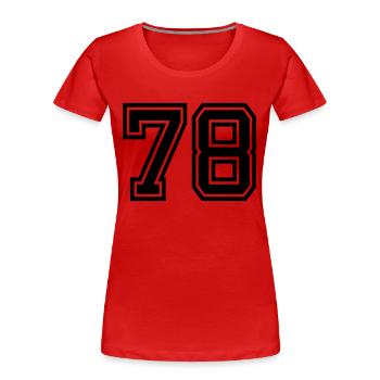 78 - Frauen Premium Bio T-Shirt - Rot - Vorne - Mia (176cm)