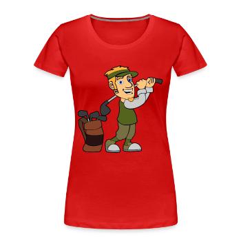 Golf Golfer - Frauen Premium Bio T-Shirt - Rot - Vorne - Mia (176cm)