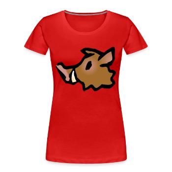 pig51 - Frauen Premium Bio T-Shirt - Rot - Vorne - Mia (176cm)