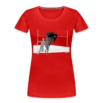 Hochsprung - Frauen Premium Bio T-Shirt - Rot - Vorne - Mia (176cm)