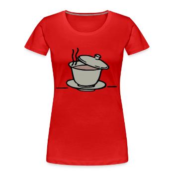 tee tea breakfast fruehstueck kaffee coffee109 - Frauen Premium Bio T-Shirt - Rot - Vorne - Mia (176cm)