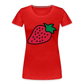 strawberry - T-shirt bio Premium Femme - rouge - Devant - Mia (176cm)