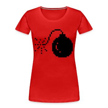 bomb s - Frauen Premium Bio T-Shirt - Rot - Vorne - Mia (176cm)