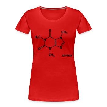 Caféine - T-shirt bio Premium Femme - rouge - Devant - Mia (176cm)