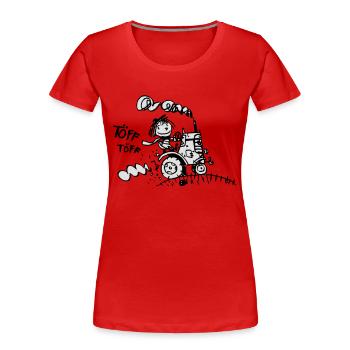 Trecker - Frauen Premium Bio T-Shirt - Rot - Vorne - Mia (176cm)
