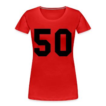 50 - Women's Premium Organic T-Shirt - red - Front - Mia (176cm)