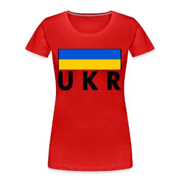 Ukraine - Frauen Premium Bio T-Shirt - Rot - Vorne - Mia (176cm)