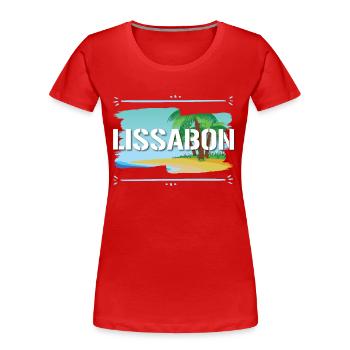 Lisbonne - T-shirt bio Premium Femme - rouge - Devant - Mia (176cm)