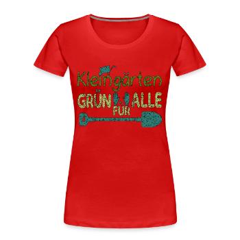 Kleingärten Grün für alle grunge 1 - Frauen Premium Bio T-Shirt - Rot - Vorne - Mia (176cm)
