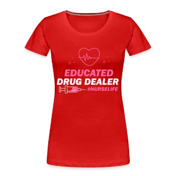 Nurse Life, Krankenschwester, Pflegekraft - Frauen Premium Bio T-Shirt - Rot - Vorne - Mia (176cm)