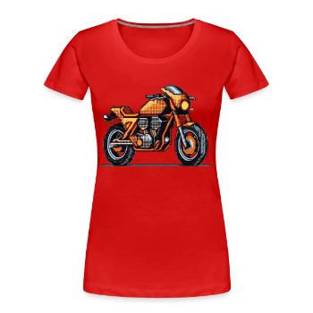 Motorrad als Rennmaschine in 16-Bit - Frauen Premium Bio T-Shirt - Rot - Vorne - Mia (176cm)