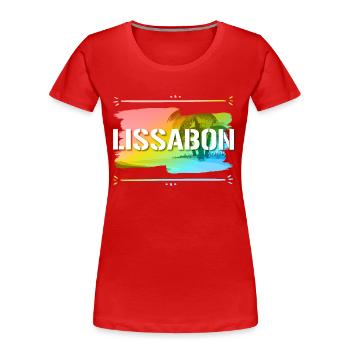Lisbonne - T-shirt bio Premium Femme - rouge - Devant - Mia (176cm)
