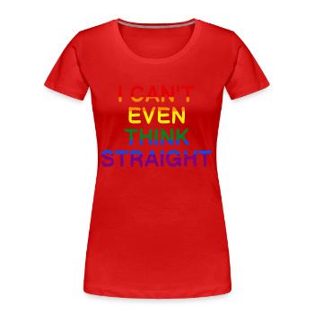 Ich kann nicht einmal an ein heterosexuelles Hemd denken LGBTQ Gay Pride - Frauen Premium Bio T-Shirt - Rot - Vorne - Mia (176cm)