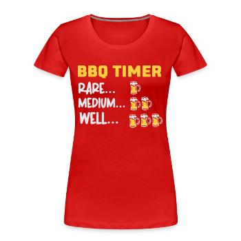 Minuterie BBQ - T-shirt bio Premium Femme - rouge - Devant - Mia (176cm)