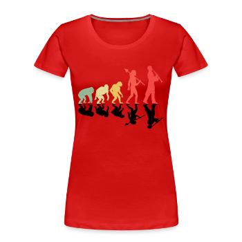 Oboenspieler Oboe Evolution Marching Band Instrumen - Frauen Premium Bio T-Shirt - Rot - Vorne - Mia (176cm)