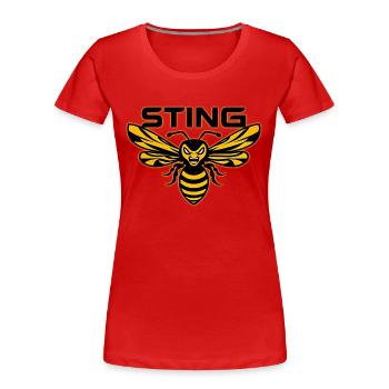Stachel: Die wütende Wespe - Frauen Premium Bio T-Shirt - Rot - Vorne - Mia (176cm)