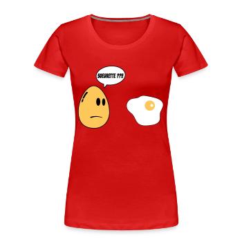 SOEURETTE oeuf - T-shirt bio Premium Femme - rouge - Devant - Mia (176cm)