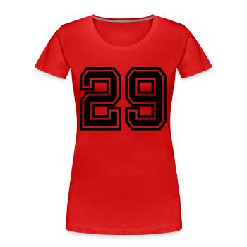 29 - Frauen Premium Bio T-Shirt - Rot - Vorne - Mia (176cm)