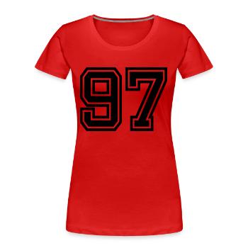 97 - Frauen Premium Bio T-Shirt - Rot - Vorne - Mia (176cm)