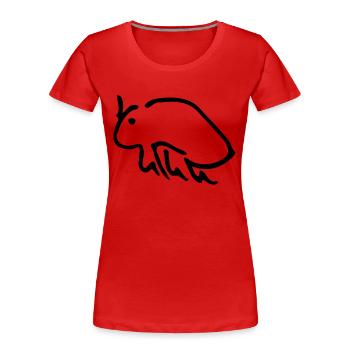 puce - T-shirt bio Premium Femme - rouge - Devant - Mia (176cm)