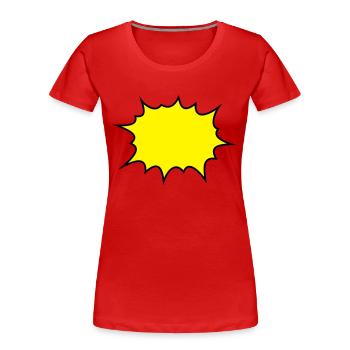 boom - Women's Premium Organic T-Shirt - red - Front - Mia (176cm)