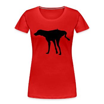 Stehpinkler - Frauen Premium Bio T-Shirt - Rot - Vorne - Mia (176cm)
