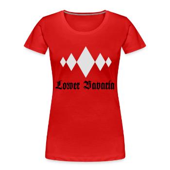 Niederbayern - Frauen Premium Bio T-Shirt - Rot - Vorne - Mia (176cm)