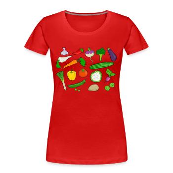 vegetables - Women's Premium Organic T-Shirt - red - Front - Mia (176cm)
