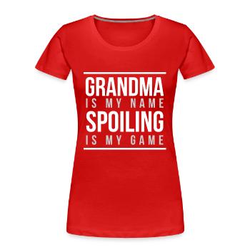 grandma is my name - T-shirt bio Premium Femme - rouge - Devant - Mia (176cm)