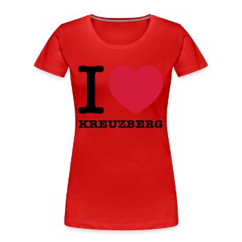 I love Kreuzberg - Frauen Premium Bio T-Shirt - Rot - Vorne - Mia (176cm)