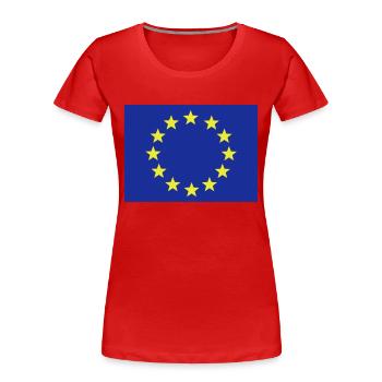 Drapeau Europe - Flag Europe - Flagge Europa - T-shirt bio Premium Femme - rouge - Devant - Mia (176cm)
