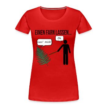 Let a fern... - Women's Premium Organic T-Shirt - red - Front - Mia (176cm)