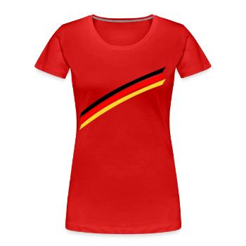 Deutschlandflagge - Frauen Premium Bio T-Shirt - Rot - Vorne - Mia (176cm)