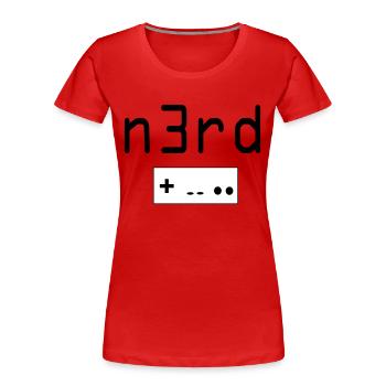 Nerd - T-shirt bio Premium Femme - rouge - Devant - Mia (176cm)