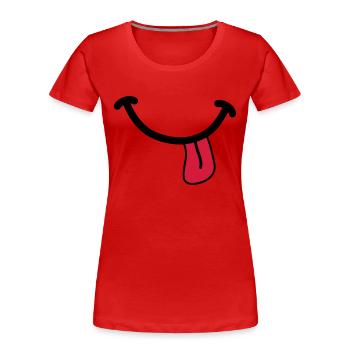 SMILEY - Women's Premium Organic T-Shirt - red - Front - Mia (176cm)