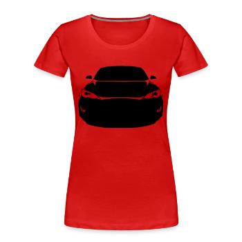 sportwagen Vorne - Frauen Premium Bio T-Shirt - Rot - Vorne - Mia (176cm)