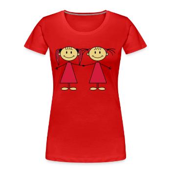 Best Friends Girls - T-shirt bio Premium Femme - rouge - Devant - Mia (176cm)