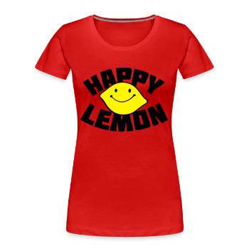 Happy Lemon - Frauen Premium Bio T-Shirt - Rot - Vorne - Mia (176cm)