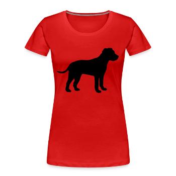 dog american staffordshire - Frauen Premium Bio T-Shirt - Rot - Vorne - Mia (176cm)