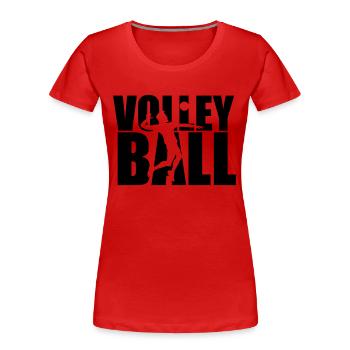 text man boy jump serve silhouette shadow outline - Women's Premium Organic T-Shirt - red - Front - Mia (176cm)