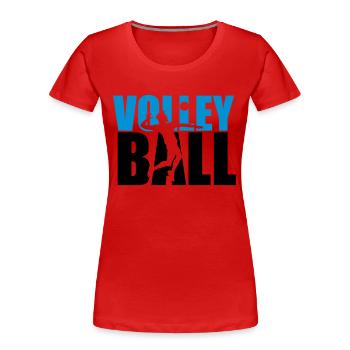 text man boy jump serve silhouette shadow outline - Women's Premium Organic T-Shirt - red - Front - Mia (176cm)