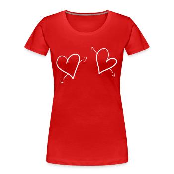 herz herzen - Frauen Premium Bio T-Shirt - Rot - Vorne - Mia (176cm)